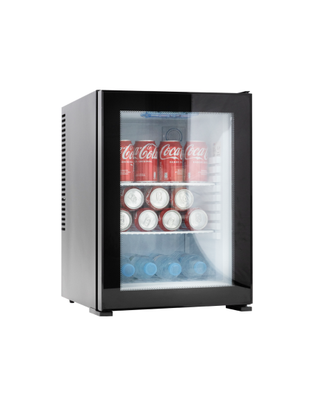 Minibar WINTER 30L GLASS Negro puerta de cristal. Clase F
