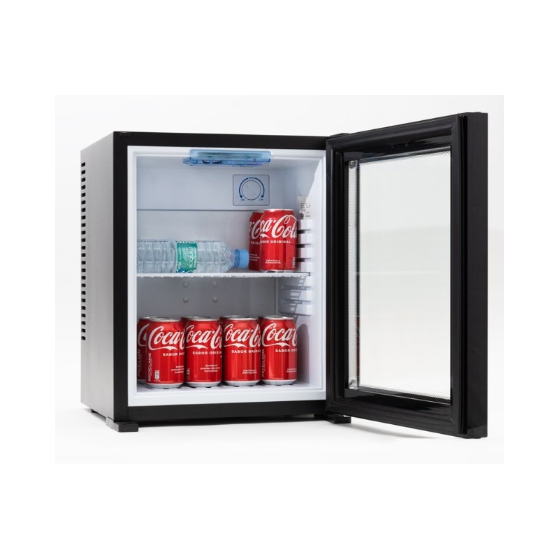 Minibar WINTER 30L GLASS Negro puerta de...