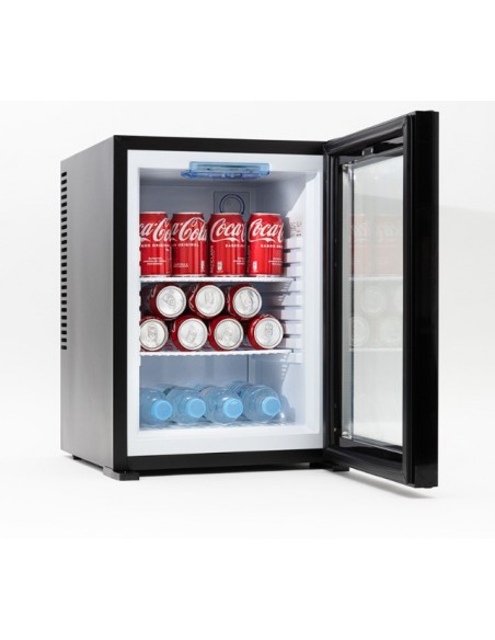 Minibar WINTER 30L GLASS Negro puerta de cristal. Clase F