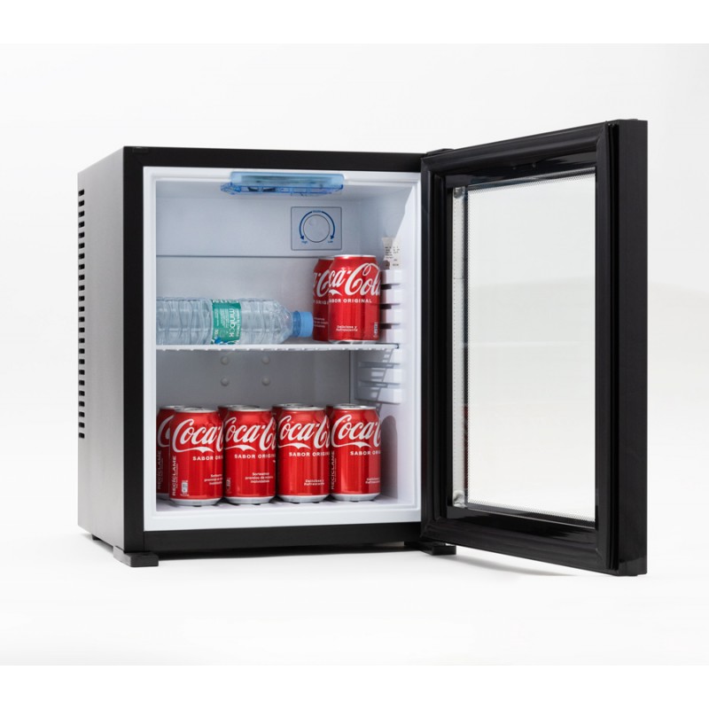 Minibar WINTER 30L GLASS Negro puerta de...