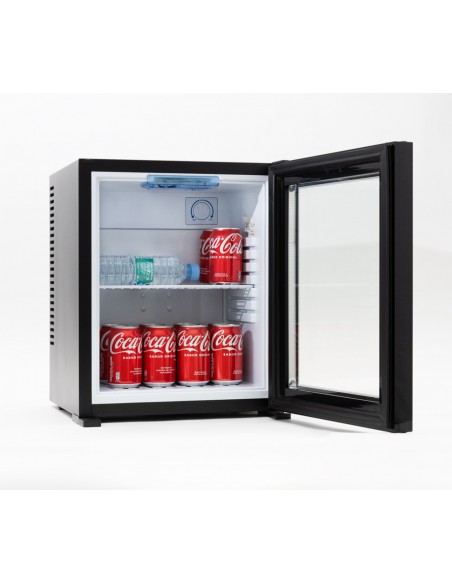 Minibar WINTER 30L GLASS Negro puerta de cristal. Clase F